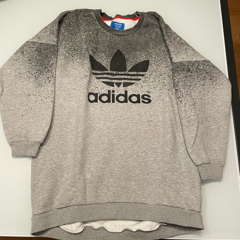 Adidas spray paint extra long crew neck sweatshirt